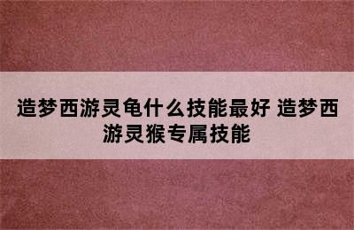 造梦西游灵龟什么技能最好 造梦西游灵猴专属技能